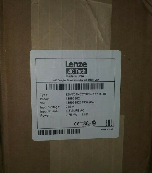 (1) LENZE INVERTER 240V ESV751N02YXB571XXC48