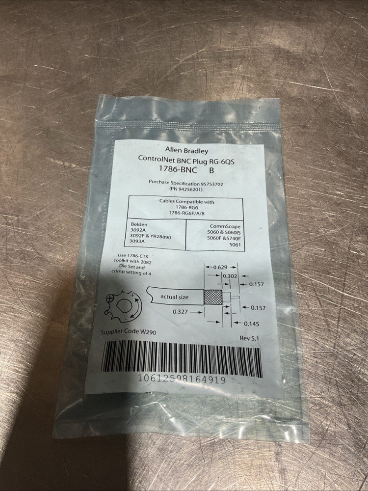 Allen Bradley 1786-BNCP B ControlNet BNC Coaxial Connector, NOS