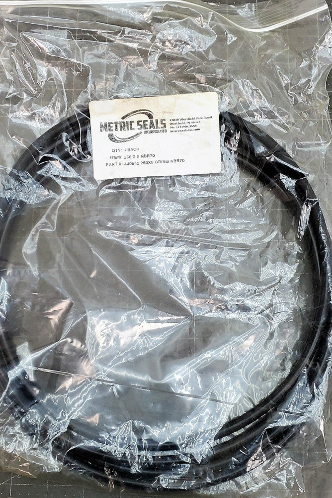 LOT OF (4) 250 X 8 NBR 70 O-RING SEAL BUNA N [Z2B3]