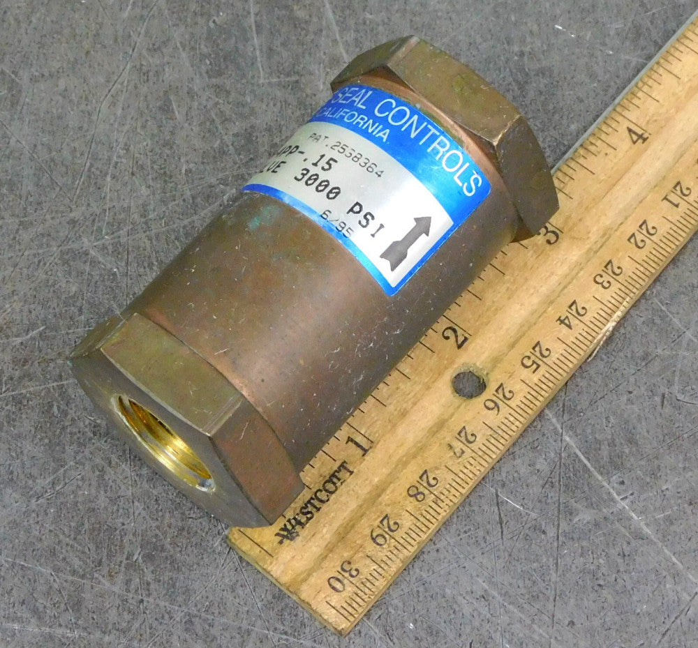 Circle Seal - 232B-4PP-.15 Pneumatic Brass Check Valve 1/2 in. FNPT 3000 PSI