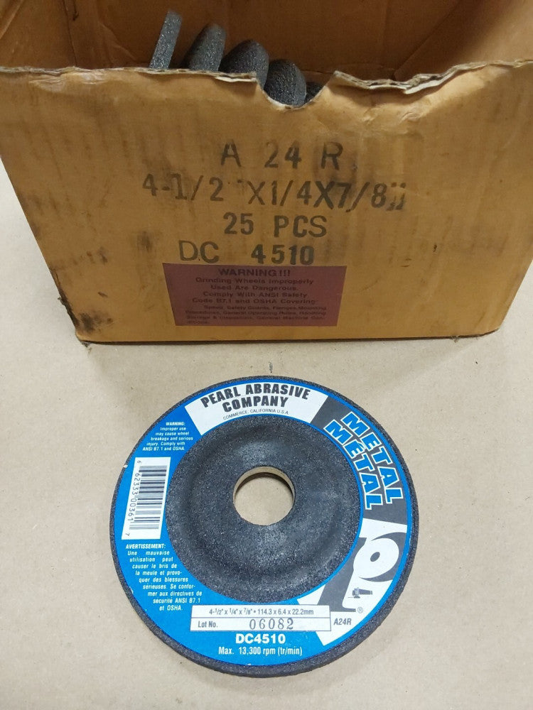 Pearl Abrasive Co. DC4510 Depressed Center Grinding Wheel, Box Of 8