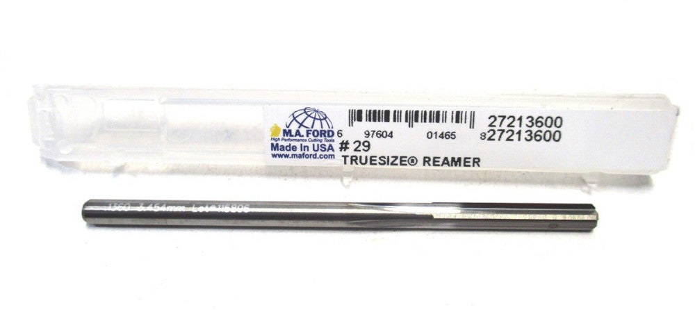 M.A. Ford (27213600) #29 0.136" x 3/4 x 2-1/2 4-Flute RH Carbide Chucking Reamer
