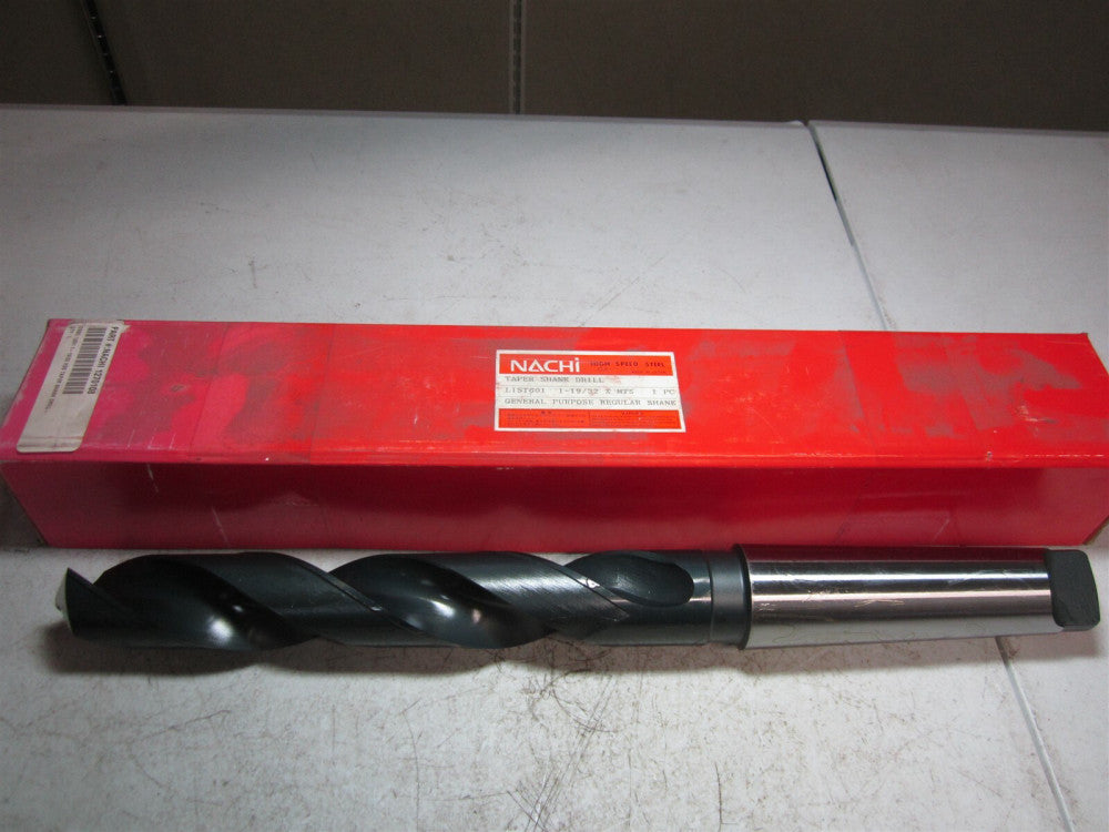 Nachi (1270108) 1-19/32" Size, 5MT 118° High Speed Steel Taper Shank Drill
