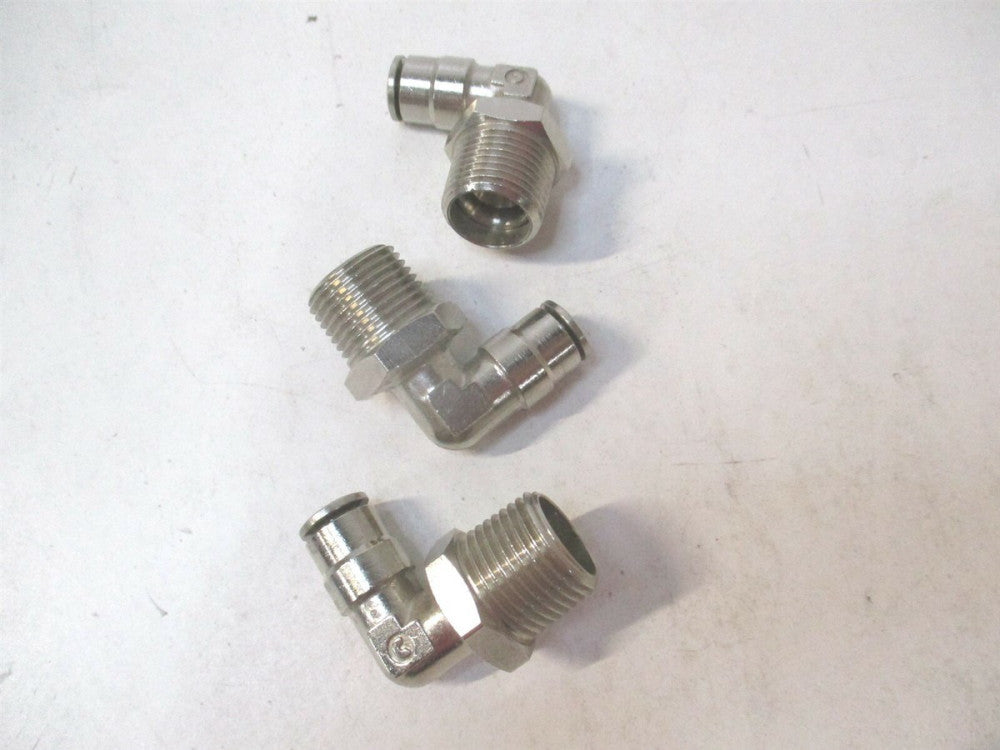 Camozzi (6520-04) 1/4 0-250 PSI Nickel Plated Pro-Fit Pneumatic Elbow - Lot of 3