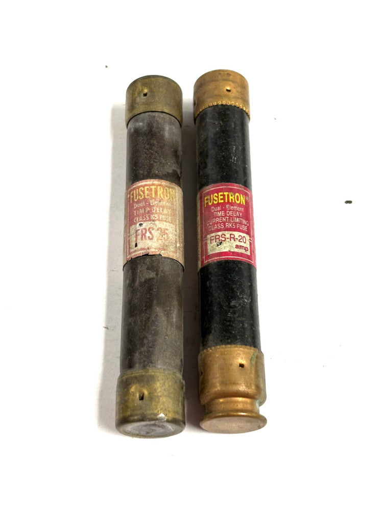 ASSORTED LOT OF 2 BUSSMAN FUSETRON TIME DELAY DUAL ELEMENT FUSE, 600V