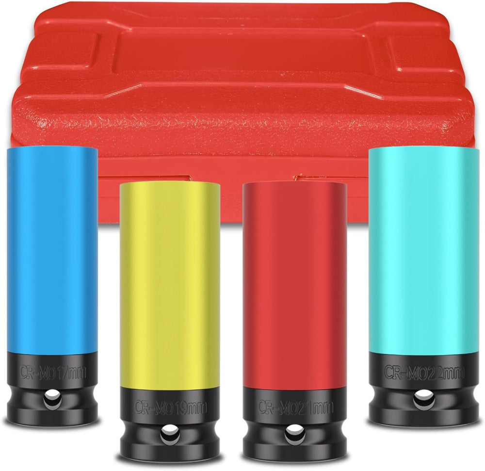 4PCS 1/2" Drive Wheel Protector Impact 1/2 Protective Cover Sockets 4pcs 