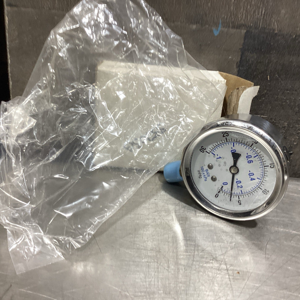 PRO-201L-254A 30"-0 hg Vacuum PSI Pressure Gauge, 2 1/2" Dial, 1/4" Male NPT ...