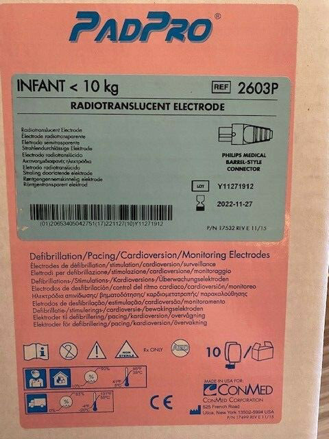 (Box of 10) ConMed PadPro Electrode # 2603P, Expiration 11/27/2022