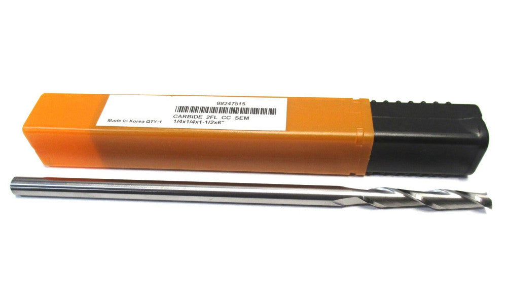 NEW (88247515) 1/4 x 1/4 x 1-1/2 x 6 2-Flute CC SE RH Carbide Square End Mill