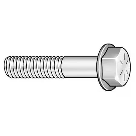 Zoro Select 822255G Grade 8, 5/8"-18 Flange Bolt, Plain Steel, 1-1/2 In L, 15 Pk