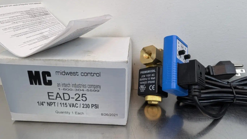Midwest Control EAD-25 Solenoid Valve 115VAC Coil 1/4" NPT 230 PSI 115VAC 13W