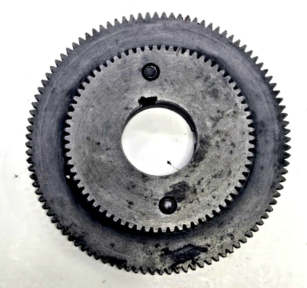 GEAR CLUSTER 70T/100T DUAL KEYED STEEL 4" OD 1" ID