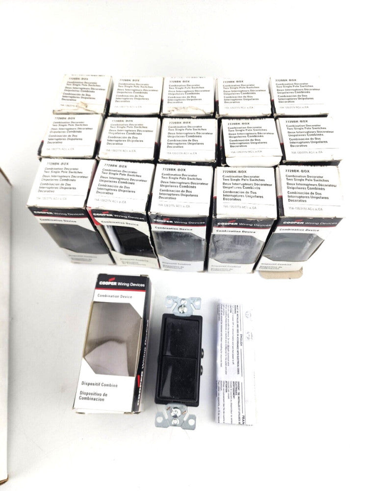 16pcs Lot Eaton Commercial Grade 7728BK-BOX Switch Deco Comb 15A 120/277V B