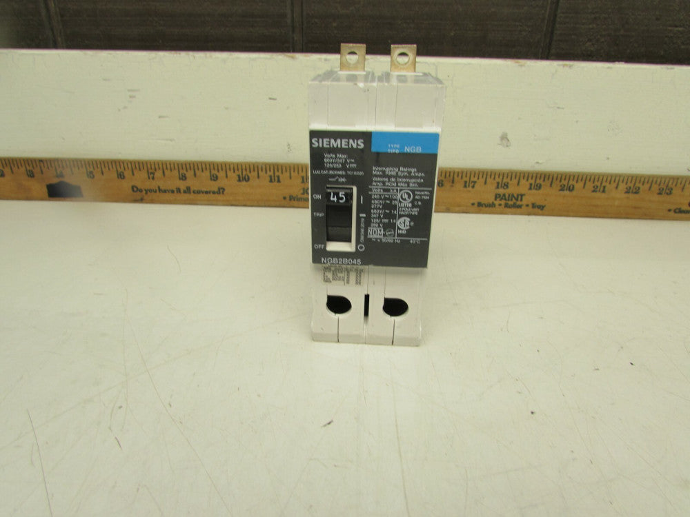SIEMENS NGB2B045 CIRCUIT BREAKER   2P 45AMP / 600V MAX GOOD TAKEOUT! MAKE OFFER!