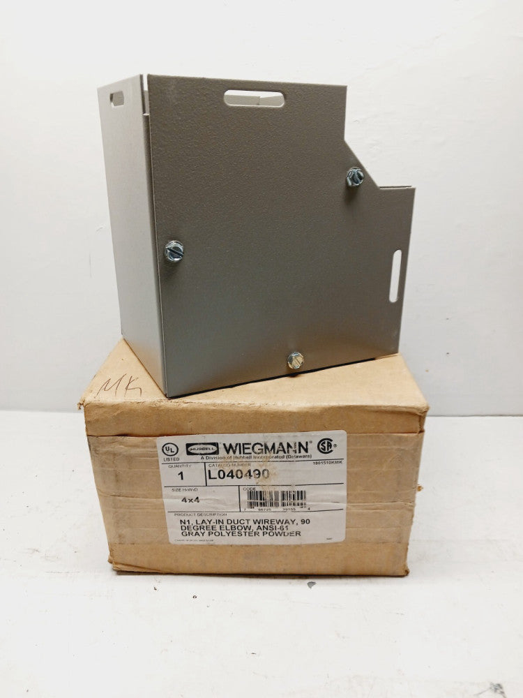 NEW WIEGMANN L040490 LAY-IN DUCT WIREWAY 90 DEGREE ELBOW