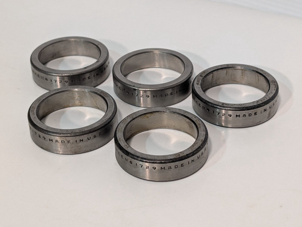Lot of 5 Timken 1729 Tapered Roller Bearing Cup,  OD: 2.24",  Width: 0.625"