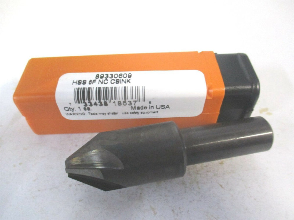 (18537) 3/4" x 1/2" x 1/4" x 2-3/4" OAL 60° High Speed Steel 6 Flute Countersink