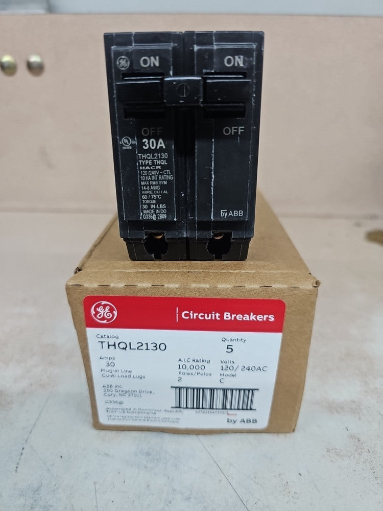 New General Electric THQL2130 30 Amp 2-Pole 120/240VAC Breaker 2P 30A