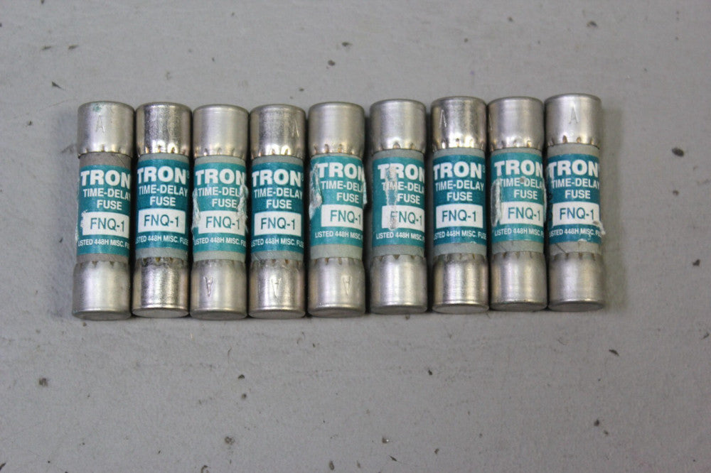 LOT OF 9 TRON TIME DELAY FNQ-1 FUSES FUSE
