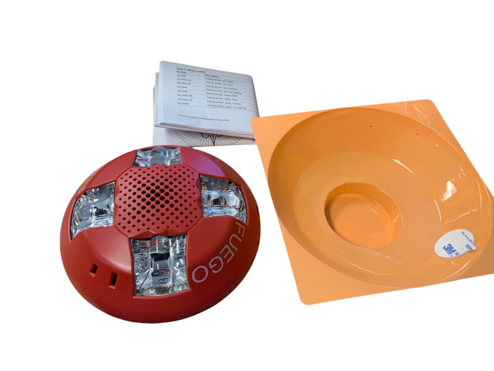 Edwards GCAVRF-SP Ceiling Horn/Strobe Fire Alarm, 15-115cd, Red, FUEGO Marking