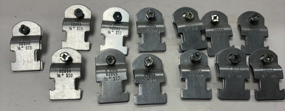 B-LINE CONDUIT/PIPE CLAMPS B2008  1/2" OD LOT OF 13 ALUMINUM 400LBS LOAD CAP