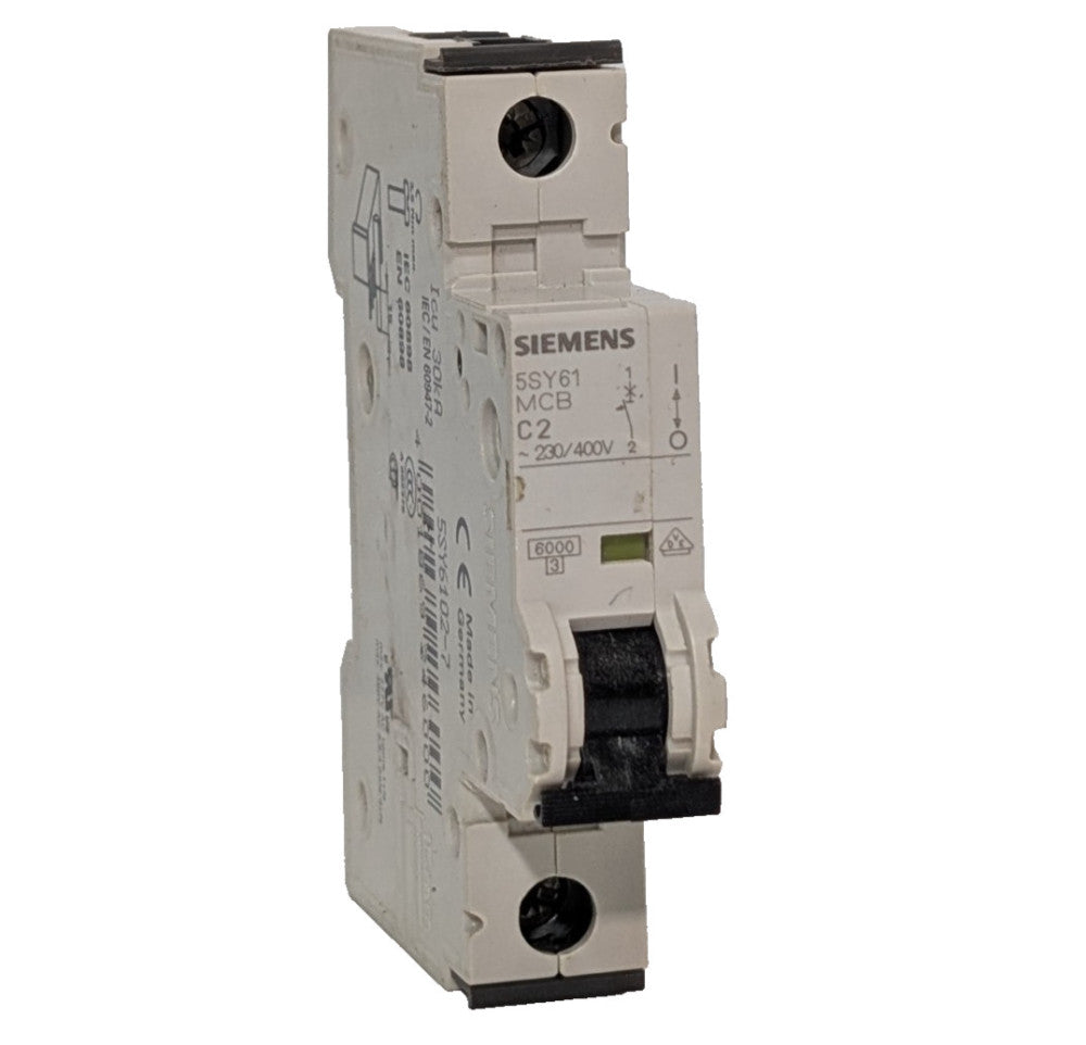 Siemens 5SY61-MCB-C2 Mini Circuit Breaker 5SY6102-7, 230/400 VAC Made in Germany