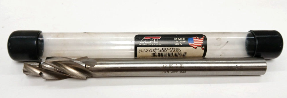 APT 8-01 300 3/8" CAPSCREW COUNTERBORE 4 FLUTE HS OAL 6-1/2" SHANK DIA 1/2"