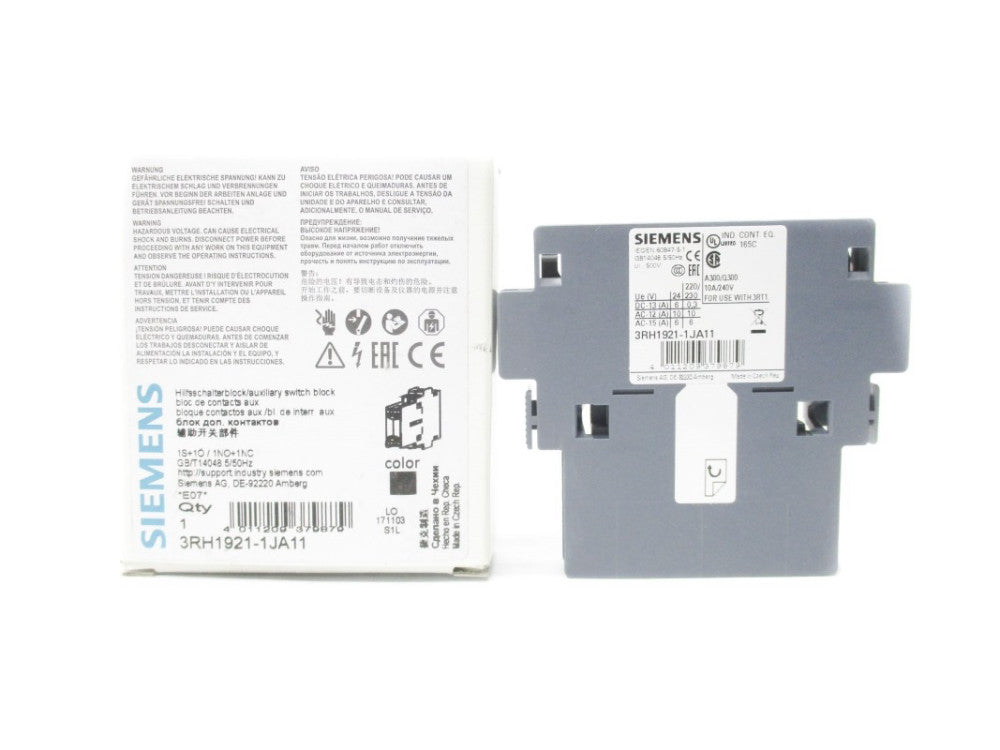 SIEMENS 3RH1921-1JA11 10A 240V NSMP