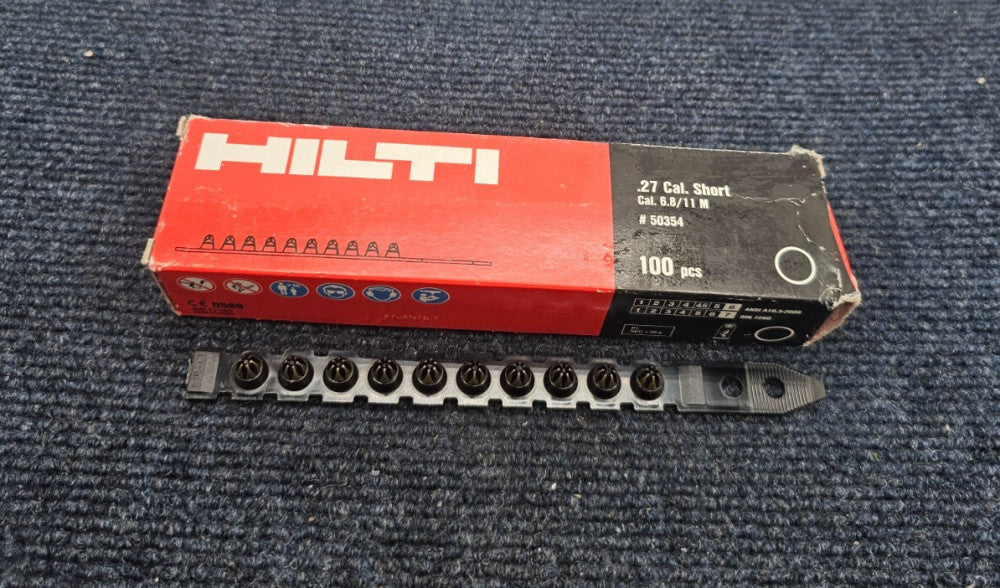 (100 PIECES) Hilti 50354 Fastener Cartridge 6.8/11 M Black  .27 Cal Short