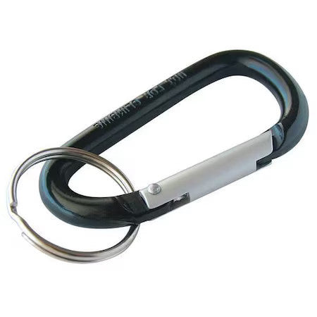 Lucky Line 4612005 Key Chain, Black, Anodized Aluminum, C-Clip (Large), 5 Pk