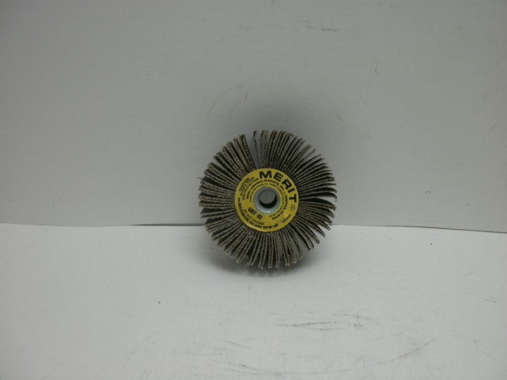 MERIT GRIND-O-FLEX MINI FLAP WHEEL GRIT 80 3" X 1" X 3/8" AH NEW NO BOX