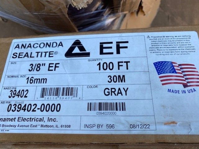 Anamet Sealtite - 39402-100FEET - EF-GRY-3/8-100FT, Conduit, Gray (NEW)