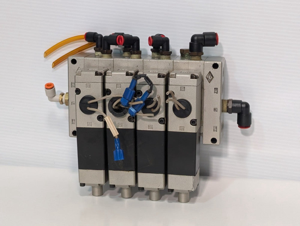 Manifold Assy with SMC NVS4114-0051DT Air Valves, 12VDC, 6W, 150PSI, 140°F Max