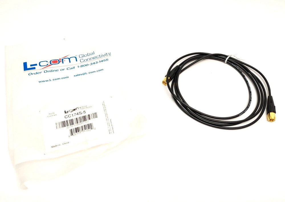 L-Com CC174S-5 RG174 Coaxial Cable SMA Male To Male 5FT