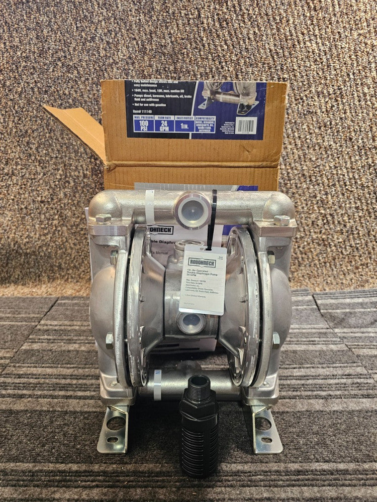 Roughneck 111149 Air-Operated Double-Diaphragm Pump, 24 GPM, 1in. Inlet & Outlet