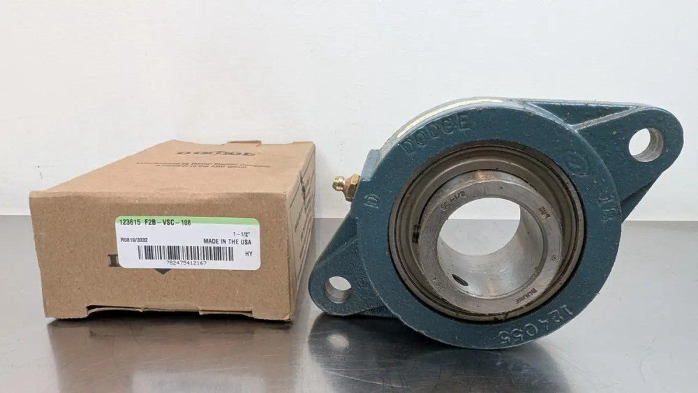Dodge F2B-VSC-108 2-Bolt Flange Mount Bearing 123615 1-1/2" ID