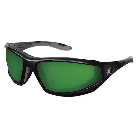 Mcr Safety Rp2120 Reaper, Safety Glasses Anti-Scratch, Green Lens, Black Frame,