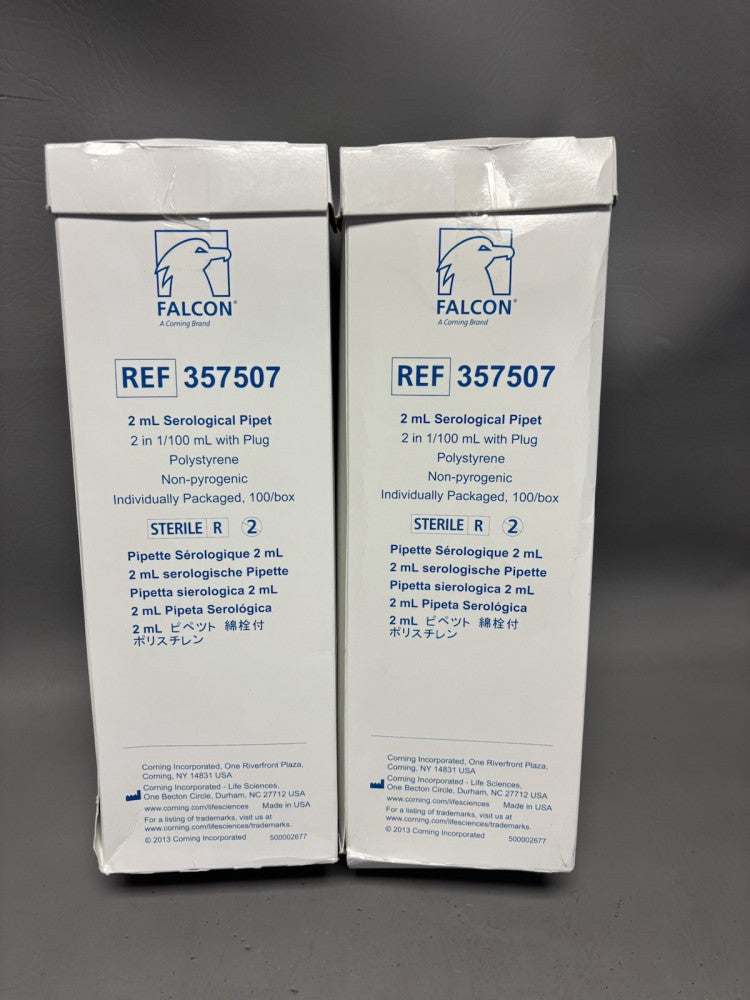 200- Falcon 2mL in 1/100 Sterile Polystyrene Serological Pipets 357507