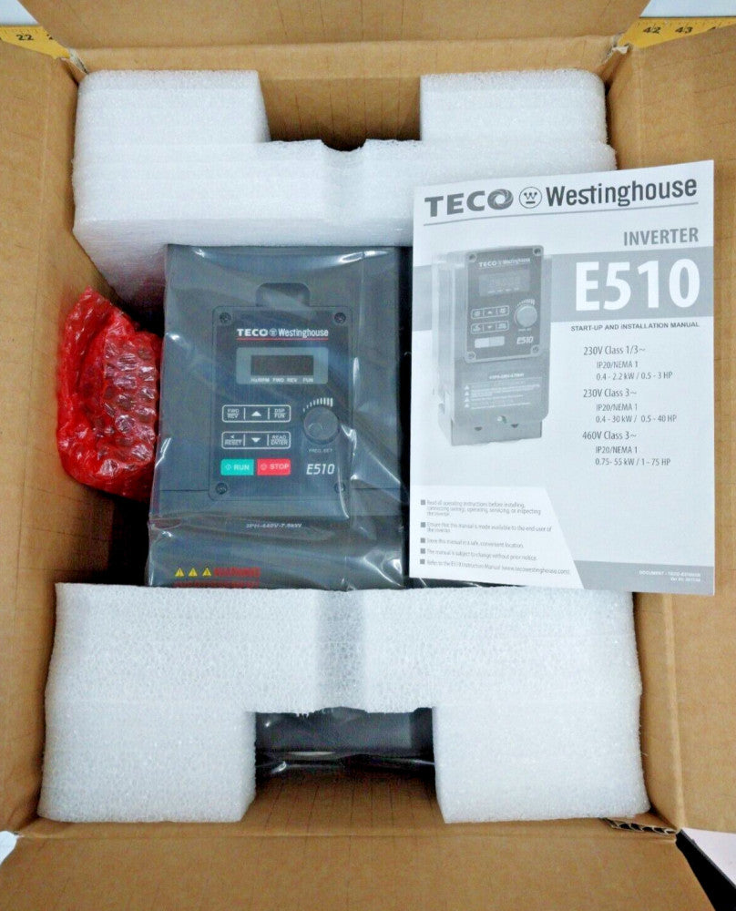 NEW TECO WESTINGHOUSE FREQUENCY INVERTER 10 HP 480 VAC IN/OUT 3Ø  E510-410-H3-U