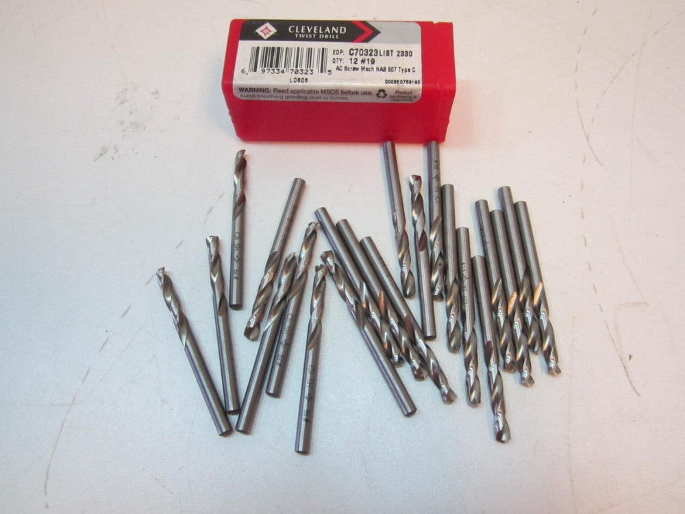 Cleveland (C70323) #19 HSS Screw Machine Bits New - Lot of 21