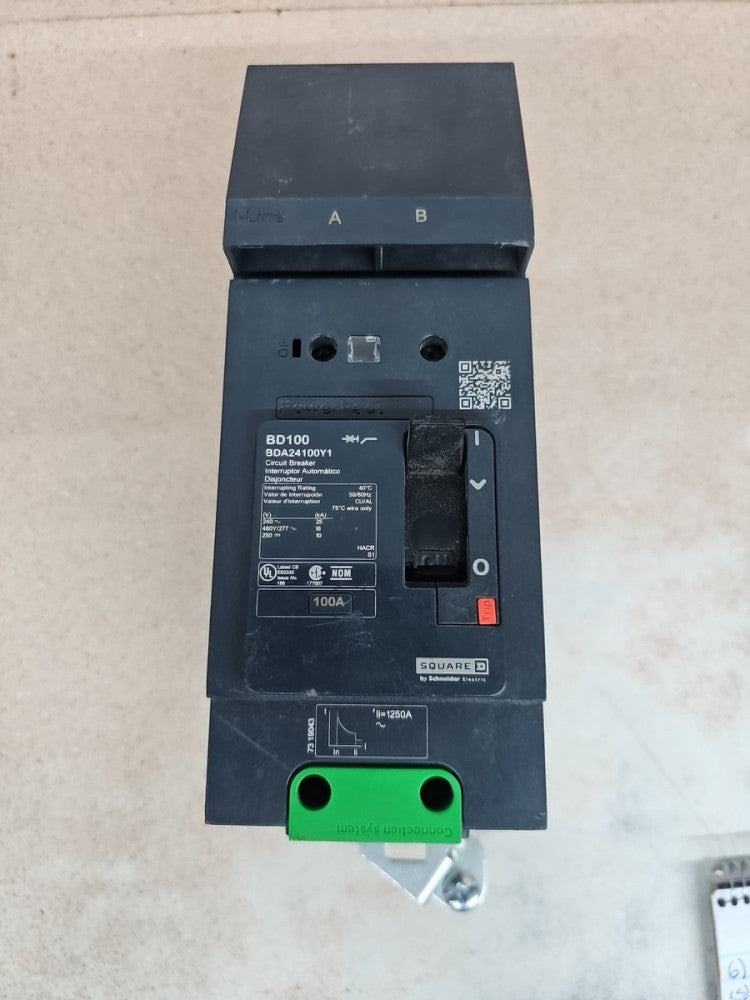New Old Stock Square D BDA24015Y1 2 Pole 15 Amp 480V AB PHASE Circuit Breaker 