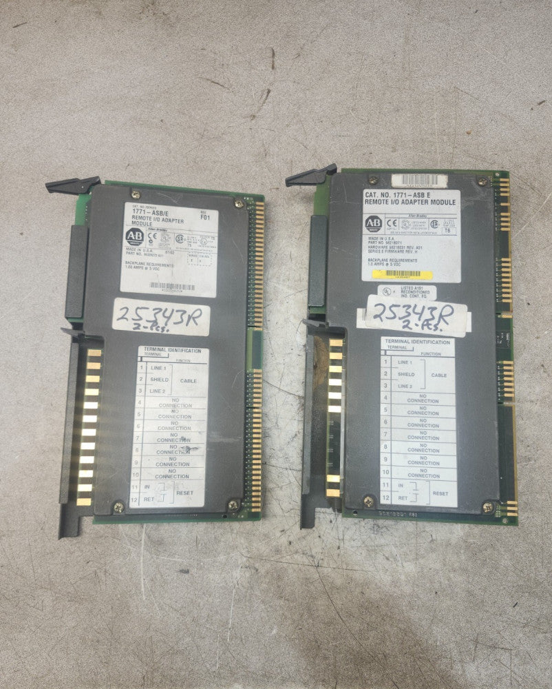USED LOT OF 2 ALLEN BRADLEY REMOTE I/O ADAPTER MODULE 1771-ASB/E
