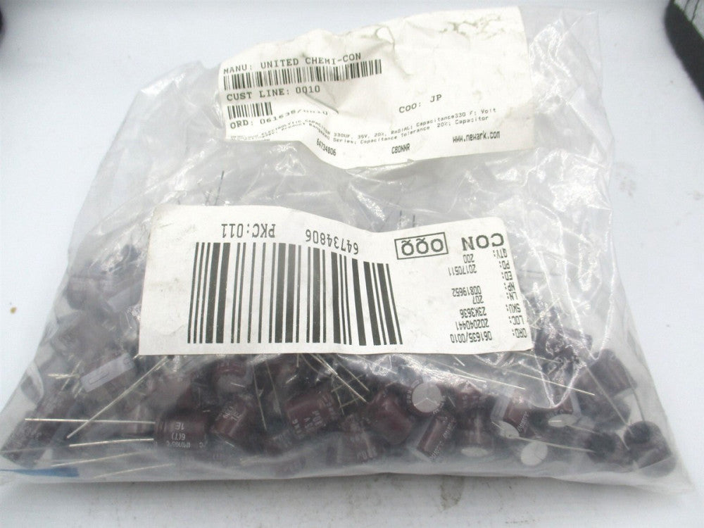 United Chemi-Con EKMG350ELL331MJC5S 330µF 35V Electrolytic Capacitor- Lot of 200