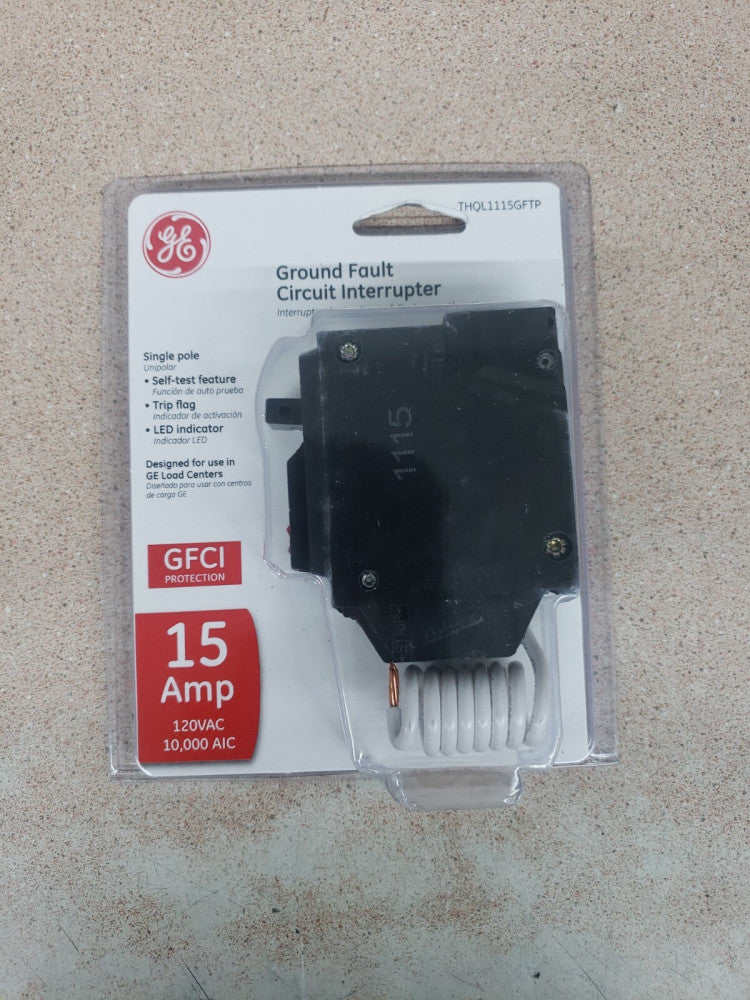GE THQL1115GFTP 15A Ground Fault Interrupter Circuit Breaker