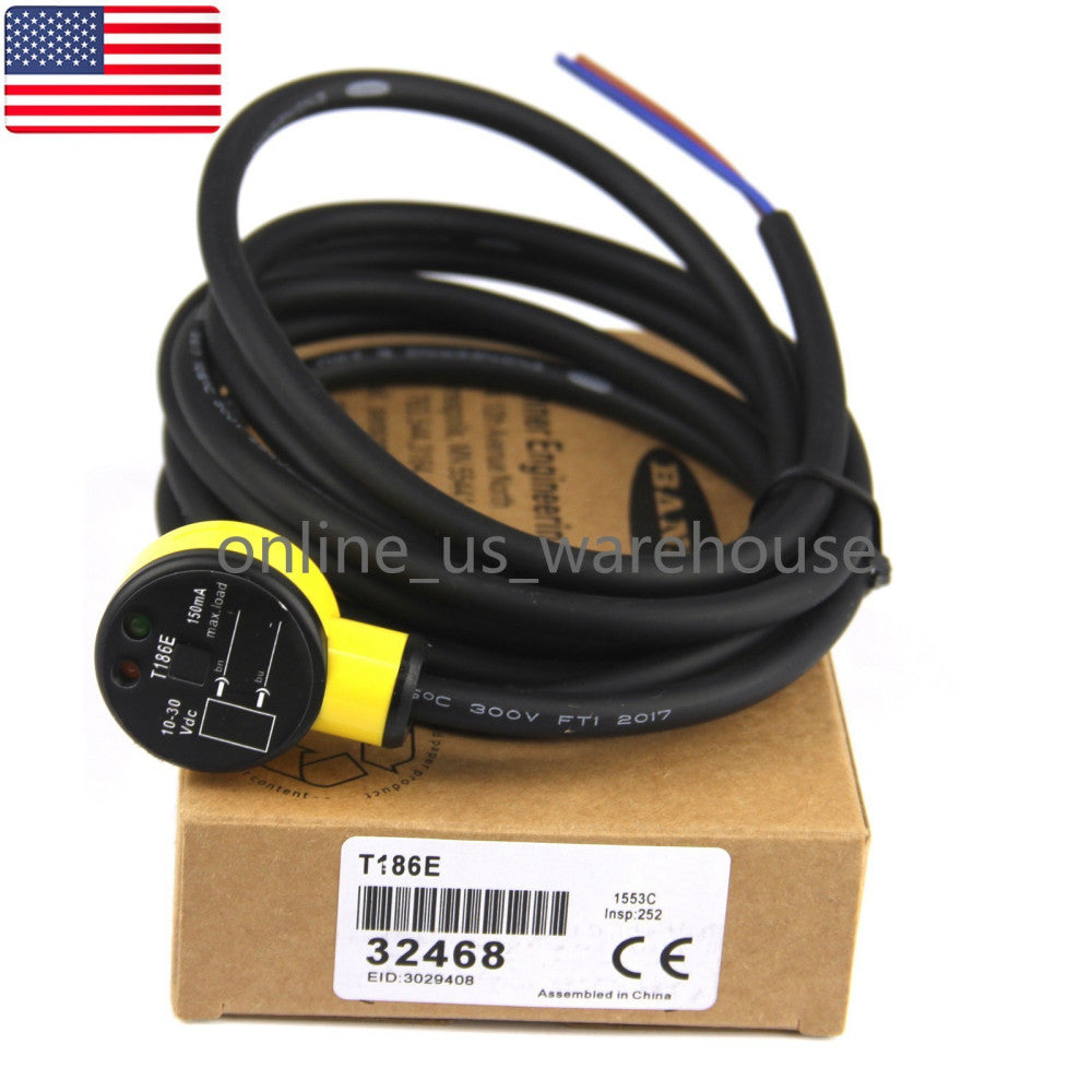 One Brand New BANNER T18SP6R + T186E Photoelectric Sensor - US Stock