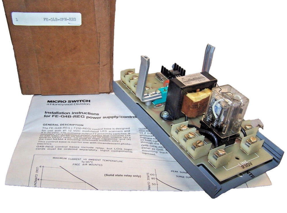 NEW MICRO SWITCH POWER SUPPLY BASE FOR LED SCANNERS  FE-G4B-OPN-REG