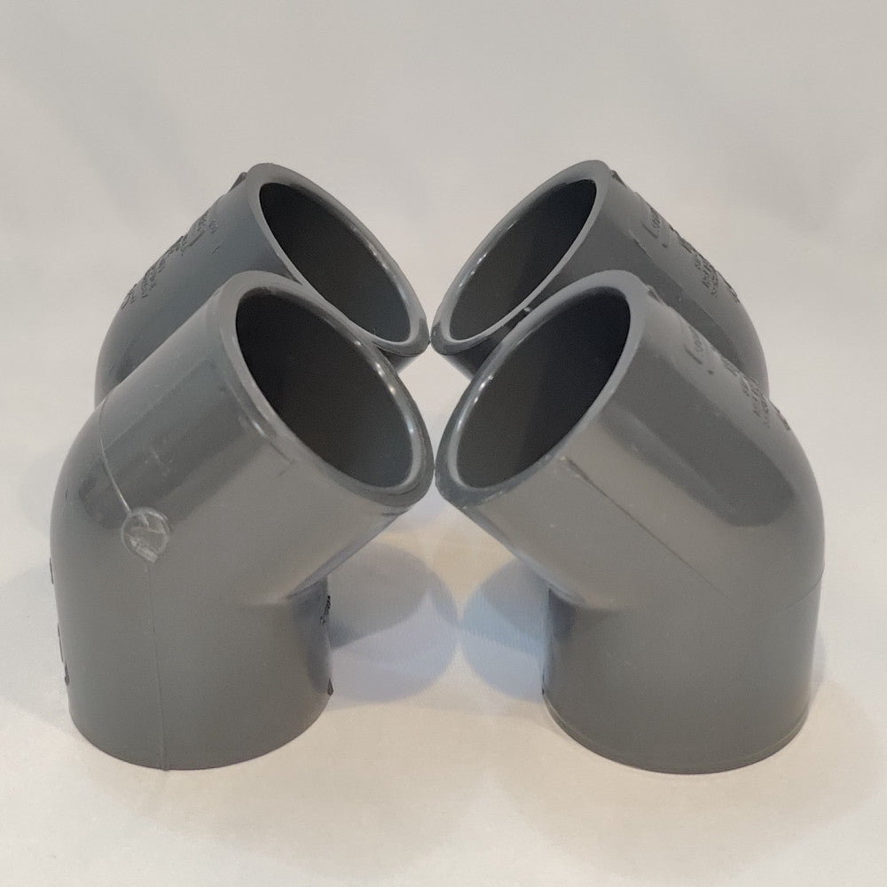 Lot of 4 Spears 817-015 1-1/2 PVC Slip 45 Degree Elbow Sch 80 Fitting