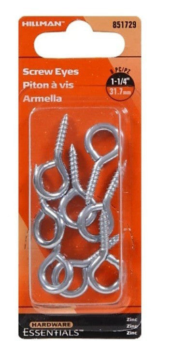 5 boxes of 8pack screws,Hillman Hardware 0.135 in x 1-1/4in Med Screw Eye Bolts