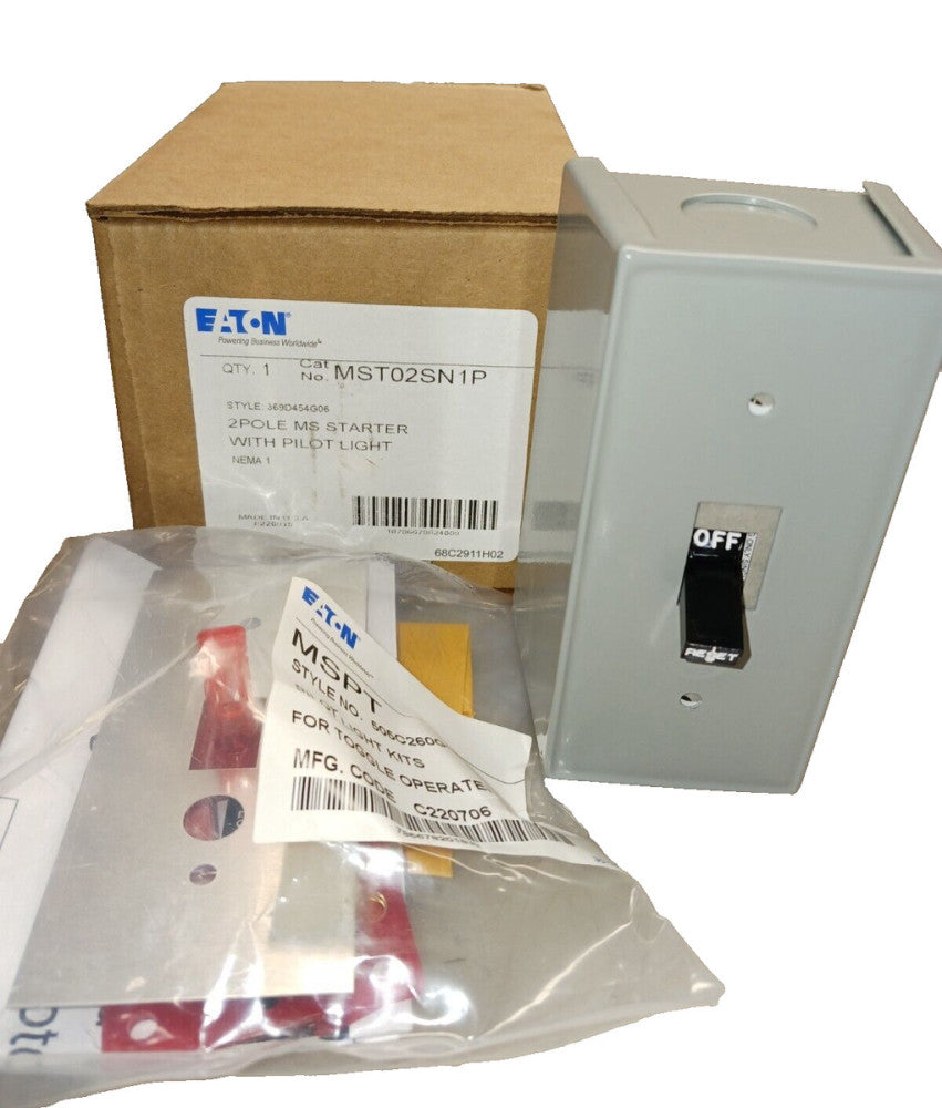 NEW EATON MST02SN1P 2 POLE MS STARTER WITH PILOT LIGHT