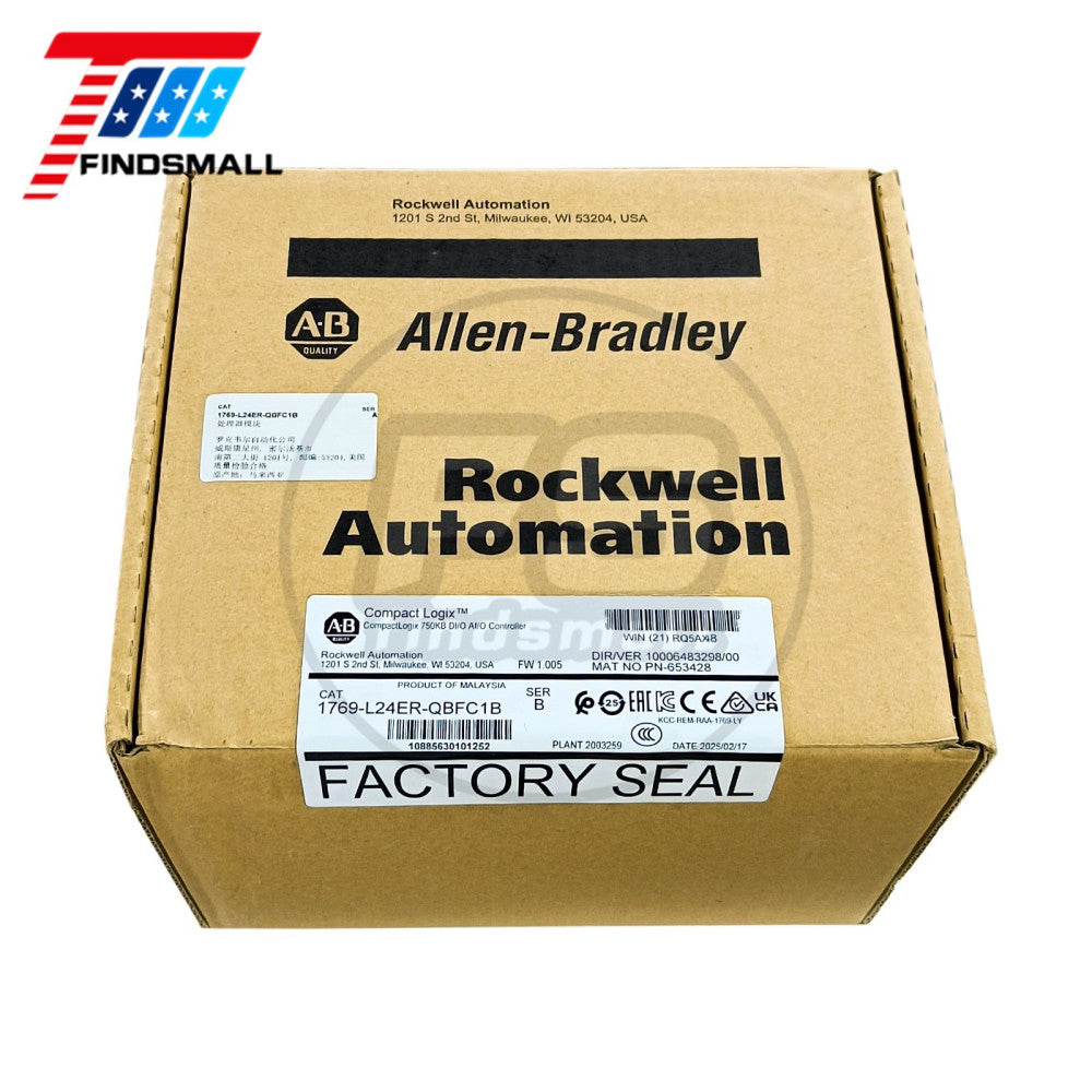 2025 US Sealed Allen-Bradley 1769-L24ER-QBFC1B /B CompactLogix 750KB Controller